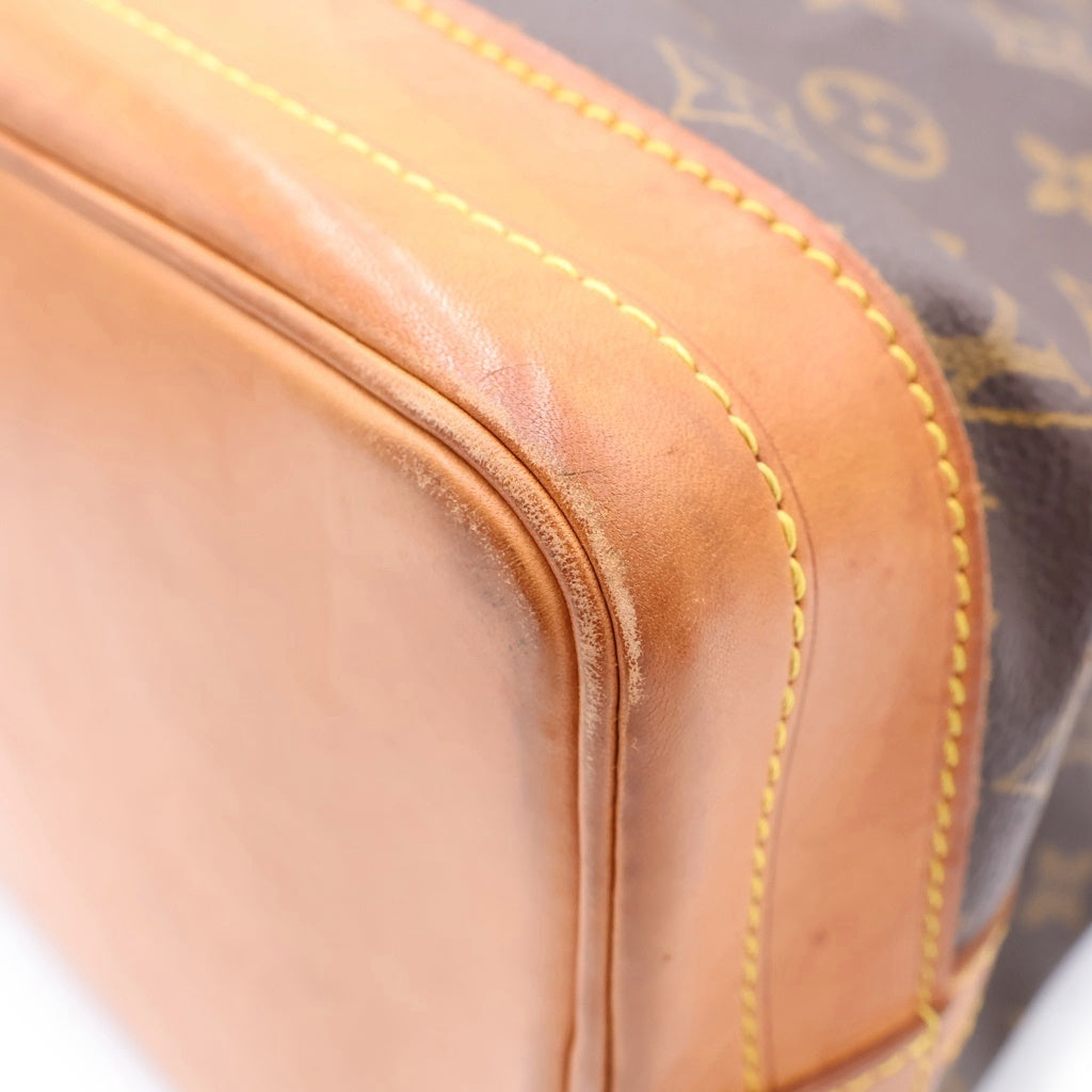 LOUIS VUITTON(ルイヴィトン) モノグラム ノエ ショルダーバッグ 巾着バッグ ブラウン レザー×PVC キャンバス M42224 ゴールド金具 レディース