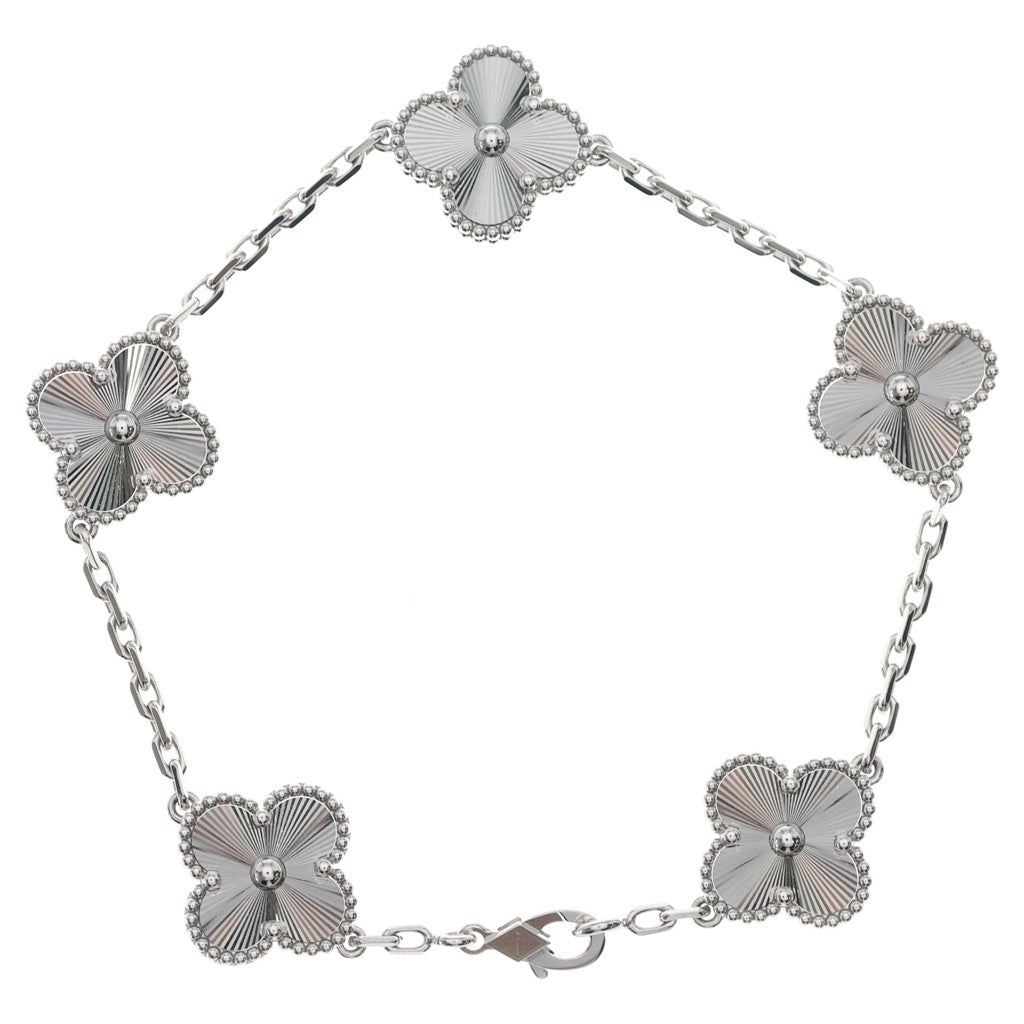 Van Cleef & Arpels(ヴァンクリーフアンドアーペル) ギョーシェ 5P ブレスレット 750WG 20.3g レディース
