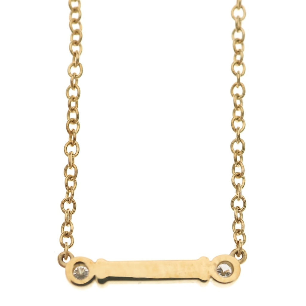 TIFFANY & Co.(ティファニー) フルールドリス バー ダイヤネックレス ペンダント チェーン イエローゴールド K18YG レディース