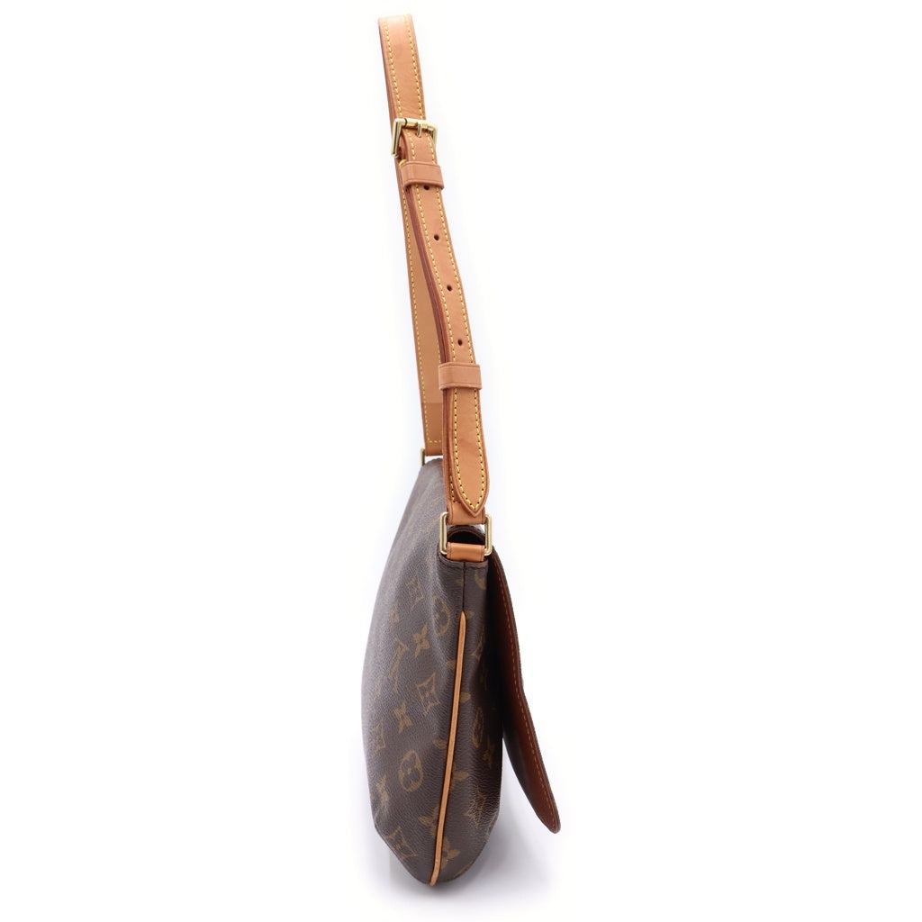 LOUIS VUITTON(ルイヴィトン) モノグラム ミュゼットタンゴ ショルダーバッグ ブラウン レザー×PVC M51257 ゴールド金具 レディース