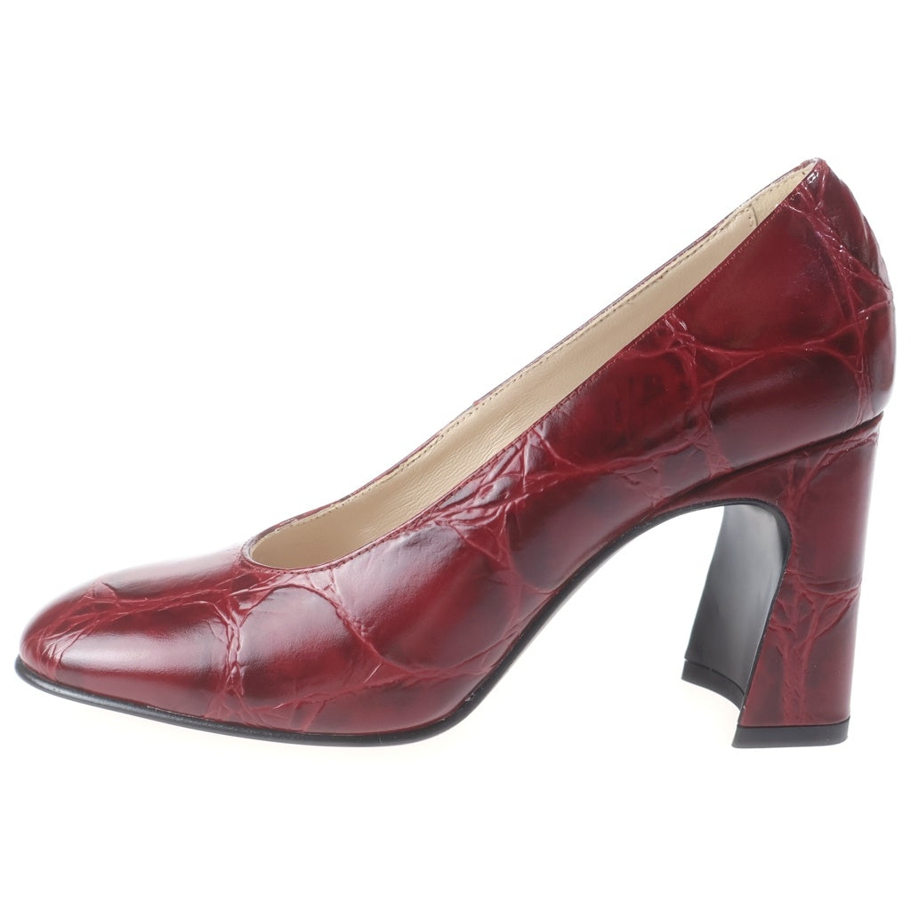 TOD'S(トッズ) ヒールパンプス レッド クロコ型押し #36 レディース
