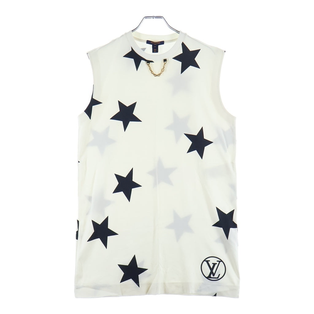 LOUIS VUITTON(ルイヴィトン) LVサークルロゴ スター チェーン装飾 ノースリーブワンピース コットン アイボリー RW222W PR7 FNJD16 レディース