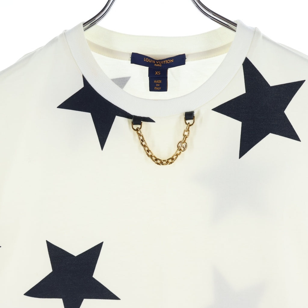 LOUIS VUITTON(ルイヴィトン) LVサークルロゴ スター チェーン装飾 ノースリーブワンピース コットン アイボリー RW222W PR7 FNJD16 レディース