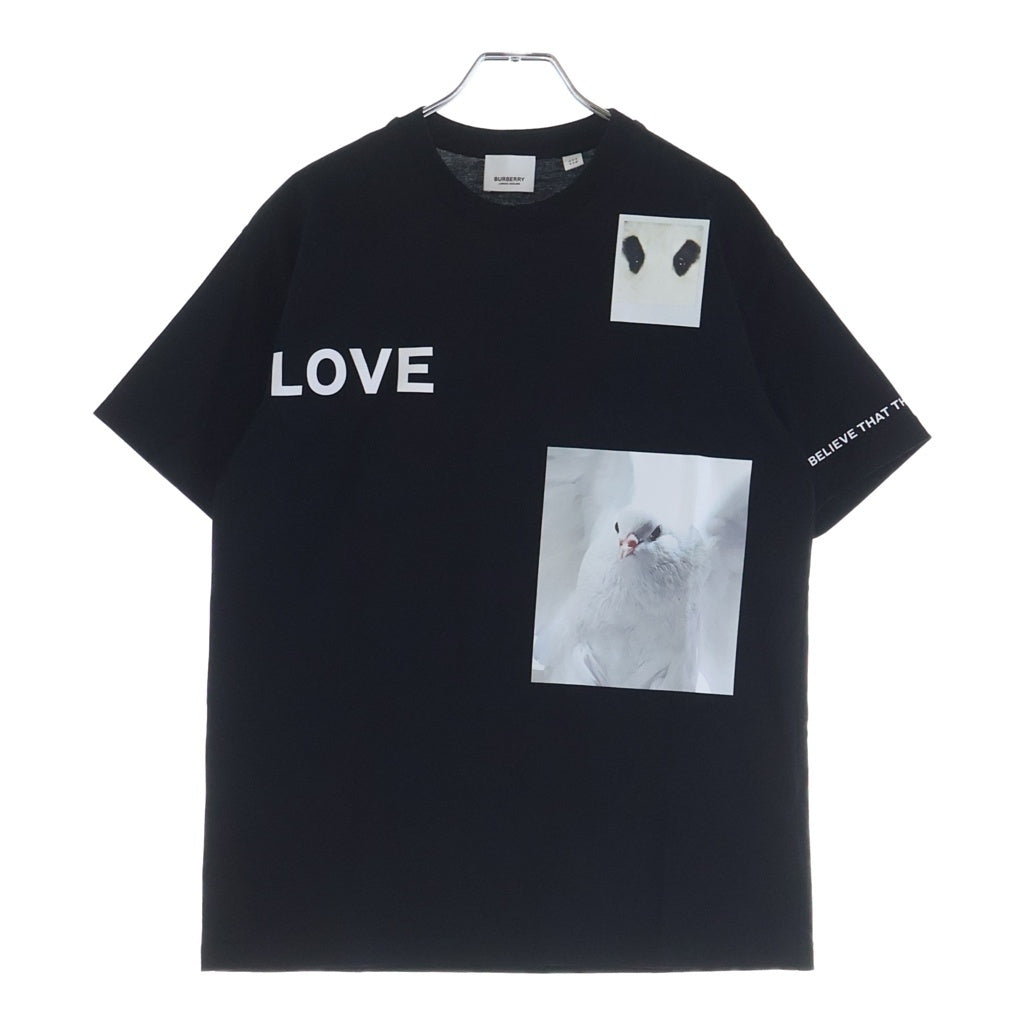 BURBERRY(バーバリー) LOVE フォト モンタージュ プリント 半袖Tシャツ カットソー ブラック 8030765 レディース