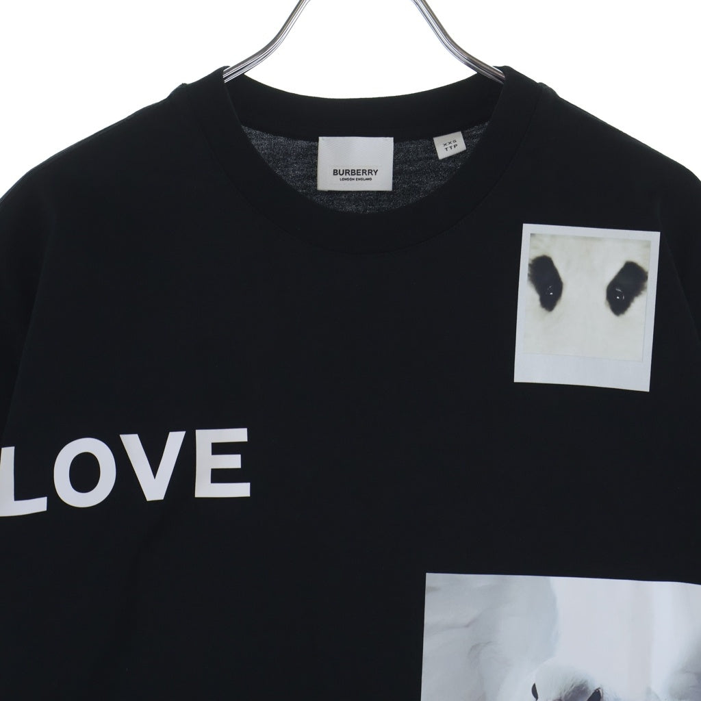 BURBERRY(バーバリー) LOVE フォト モンタージュ プリント 半袖Tシャツ カットソー ブラック 8030765 レディース