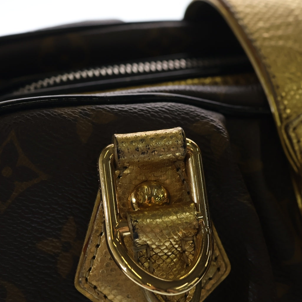 LOUIS VUITTON(ルイヴィトン) モノグラム レオパード アデル 2WAYハンドバッグ ショルダーバッグ ブラウン×ゴールド レザー×PVC×ハラコ M95284 ゴールド金具 レディース