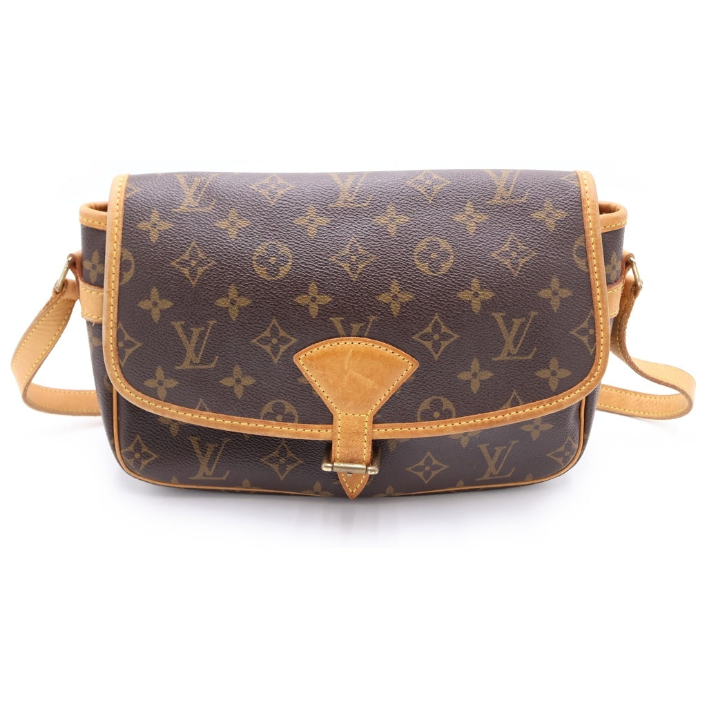 LOUIS VUITTON(ルイヴィトン) モノグラム ソローニュ ショルダーバッグ ブラウン レザー×PVC M42250 ゴールド金具 レディース