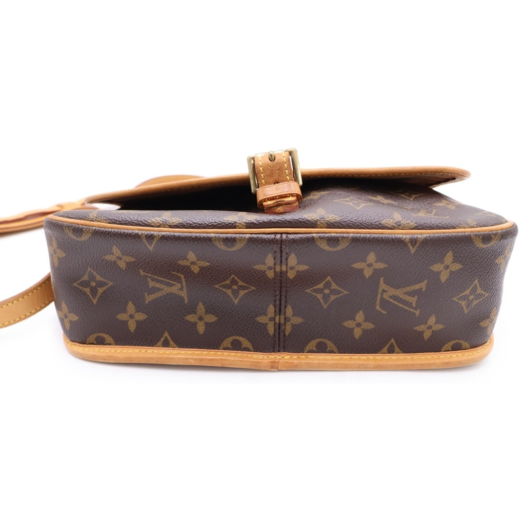LOUIS VUITTON(ルイヴィトン) モノグラム ソローニュ ショルダーバッグ ブラウン レザー×PVC M42250 ゴールド金具 レディース
