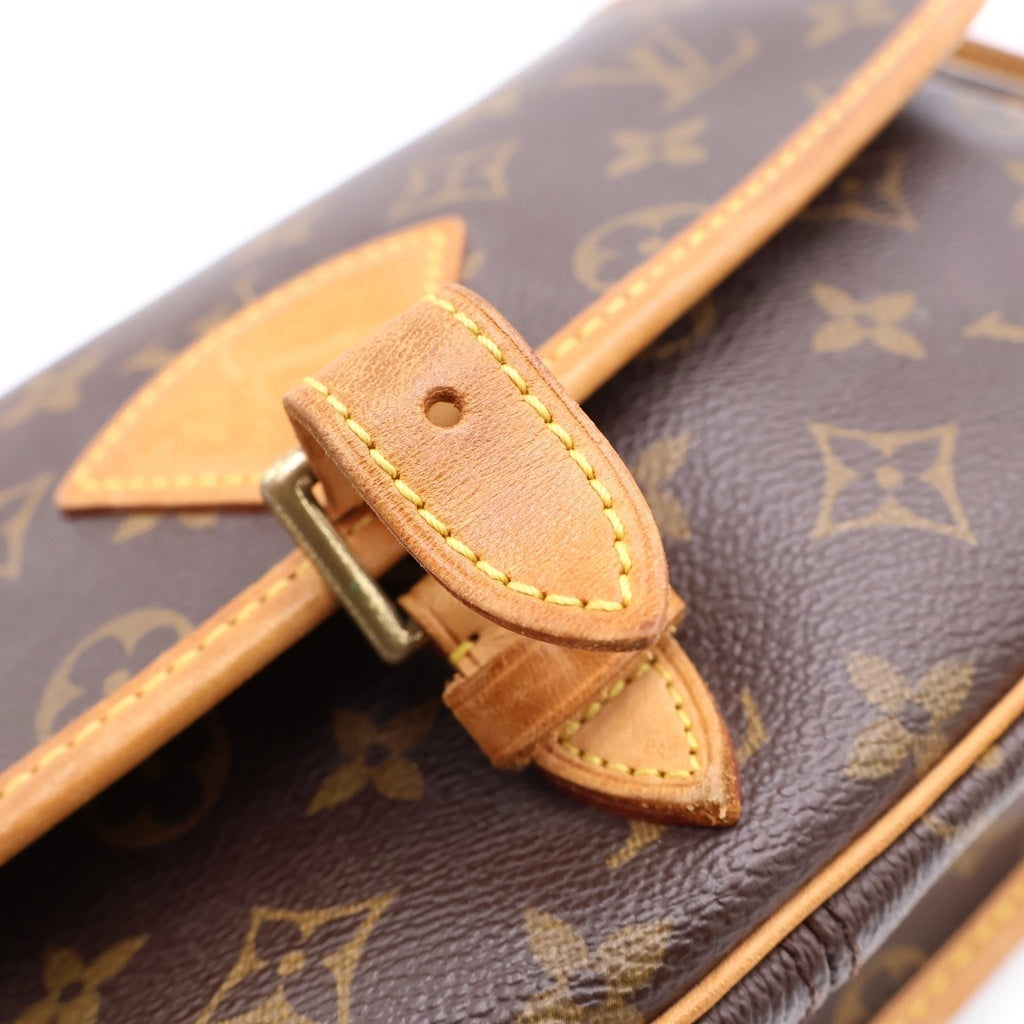 LOUIS VUITTON(ルイヴィトン) モノグラム ソローニュ ショルダーバッグ ブラウン レザー×PVC M42250 ゴールド金具 レディース