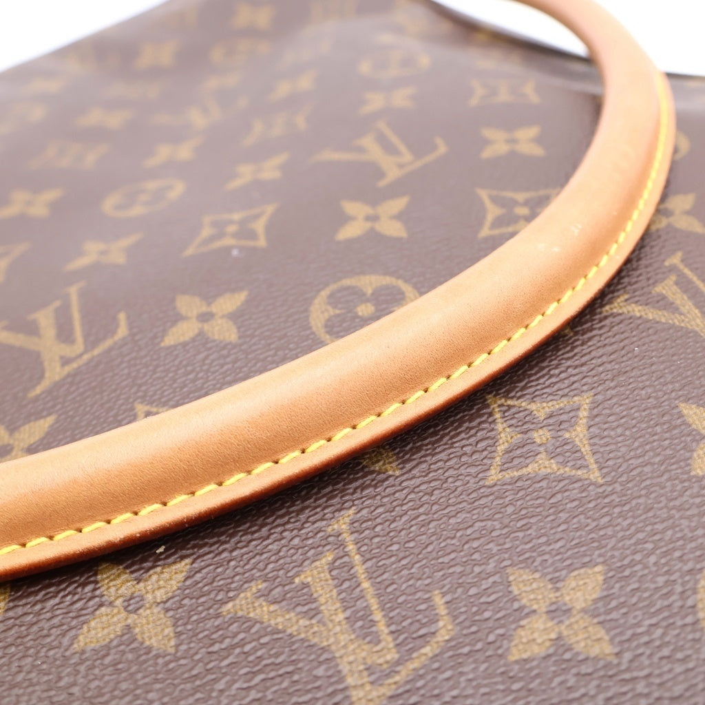 LOUIS VUITTON(ルイヴィトン) モノグラム ルーピングGM ハンドバッグ トートバッグ ブラウン レザー×PVC M51145 ゴールド金具 レディース