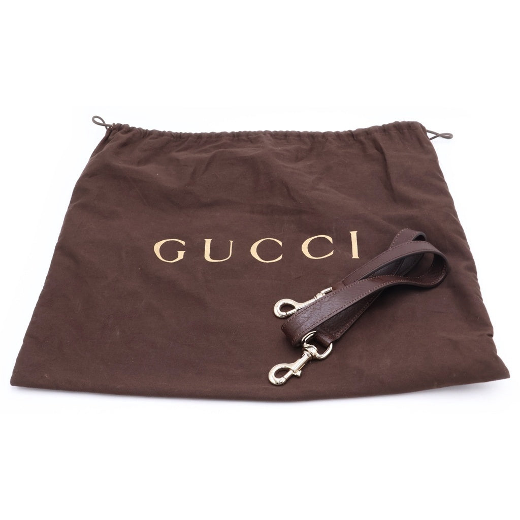 GUCCI(グッチ) GGキャンバス 2WAYショルダーバッグ ハンドバッグ トートバッグ ブラウン×ベージュ レザー×キャンバス 247281 ゴールド金具 レディース