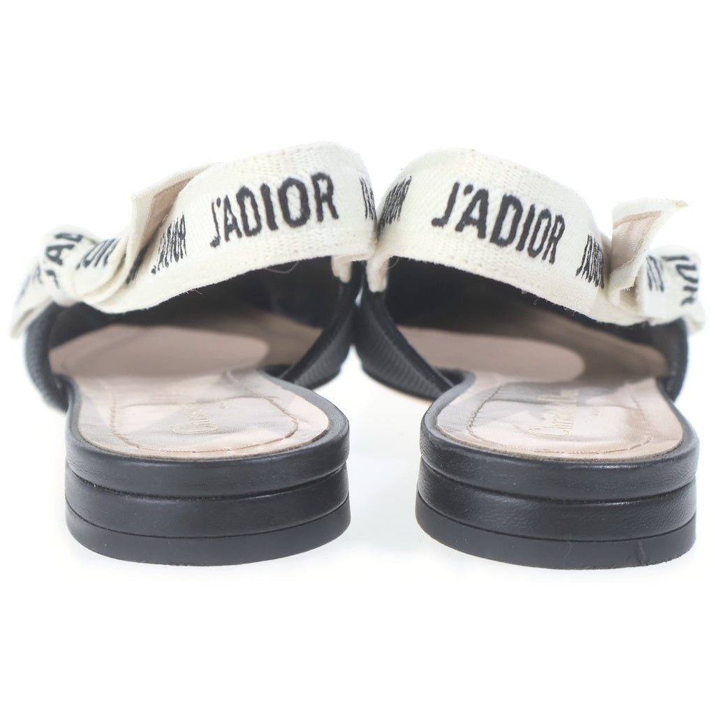 Christian Dior(クリスチャンディオール) J'ADIOR ジャディオール スリングバック ファブリック フラット パンプス シューズ ブラック レディース