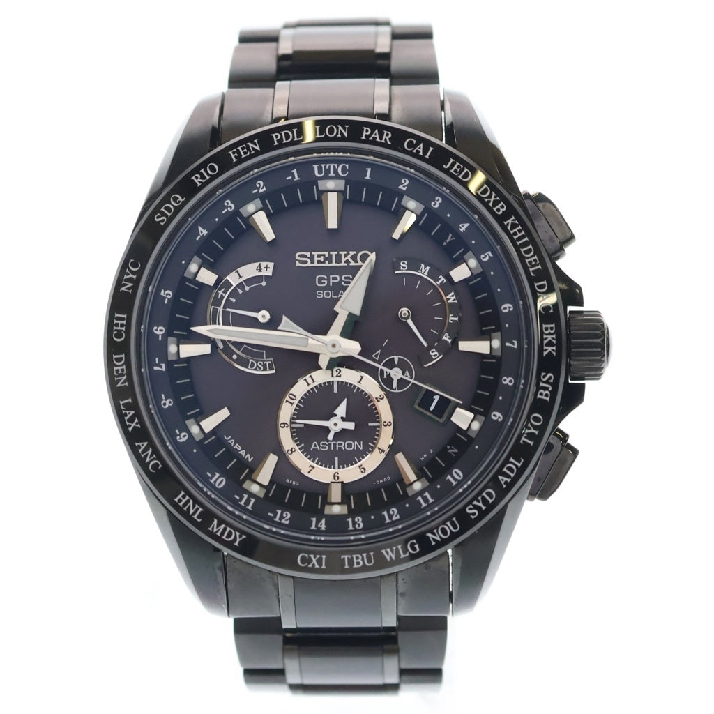 SEIKO(セイコー) アストロン 黒文字盤 Ti/ソーラー チタン ソーラー電波 腕時計 SBXB049