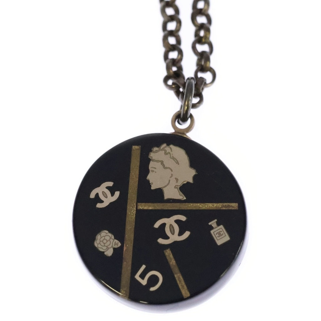 CHANEL(シャネル) アイコン ネックレス ペンダント チェーン ブラック×ゴールド レディース