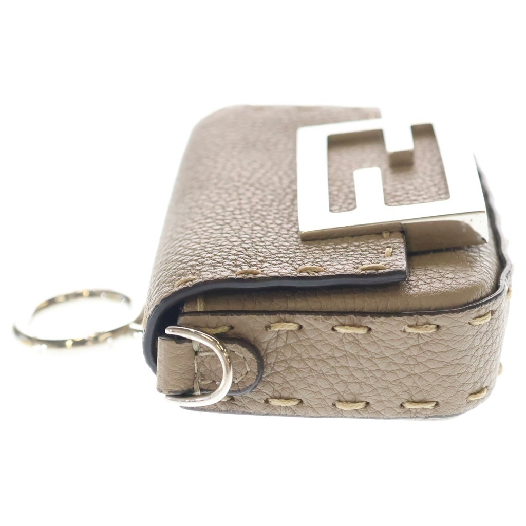 FENDI(フェンディ) ナノバケット ミニ 2WAYショルダーポーチ チェーンバッグ グレージュ レザー 7AS045 シルバー金具 レディース