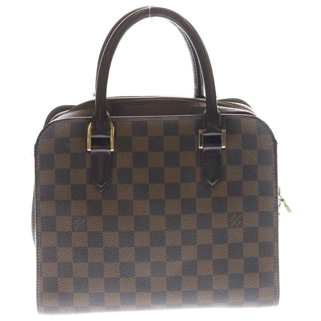 LOUIS VUITTON(ルイヴィトン) ダミエ トリアナ ハンドバッグ ブラウン レザー×PVC N51155 ゴールド金具 レディース