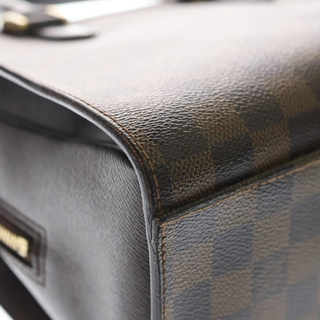 LOUIS VUITTON(ルイヴィトン) ダミエ トリアナ ハンドバッグ ブラウン レザー×PVC N51155 ゴールド金具 レディース