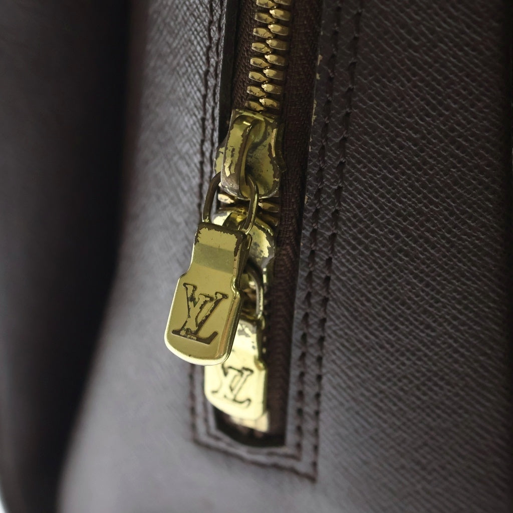 LOUIS VUITTON(ルイヴィトン) ダミエ トリアナ ハンドバッグ ブラウン レザー×PVC N51155 ゴールド金具 レディース