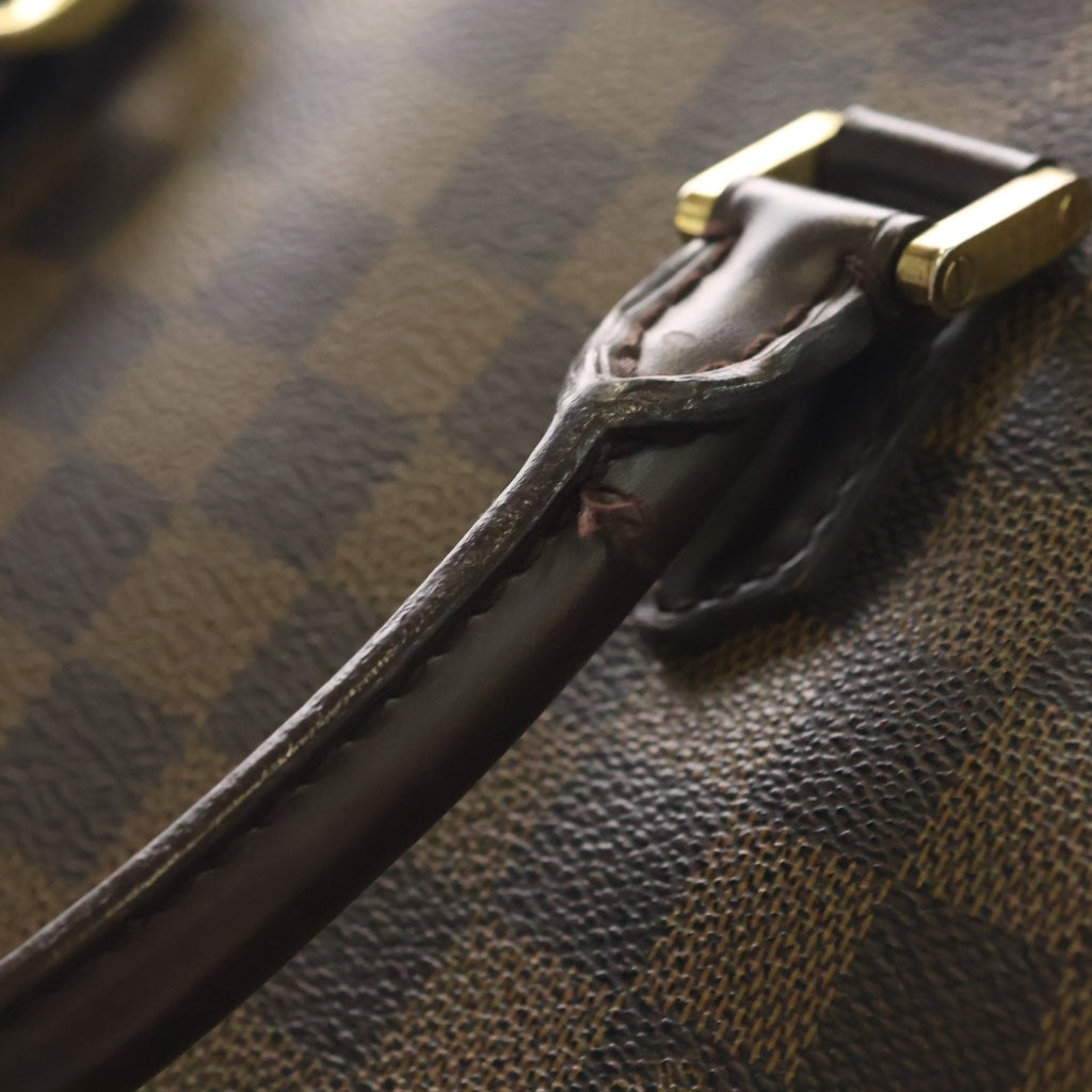 LOUIS VUITTON(ルイヴィトン) ダミエ トリアナ ハンドバッグ ブラウン レザー×PVC N51155 ゴールド金具 レディース