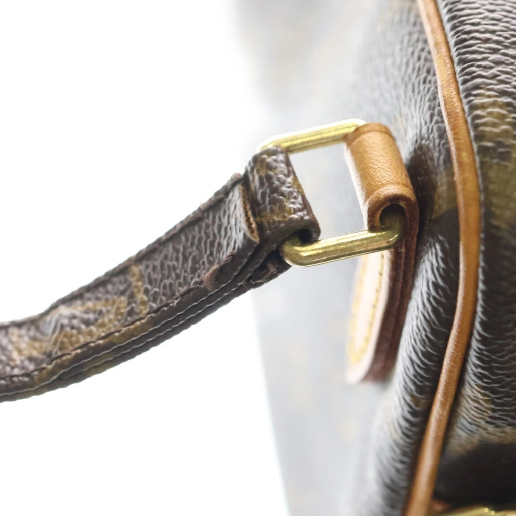 LOUIS VUITTON(ルイヴィトン) モノグラム ポシェットマルリーバンドリエール ショルダーバッグ ブラウン レザー×PVC M51828 ゴールド金具 レディース
