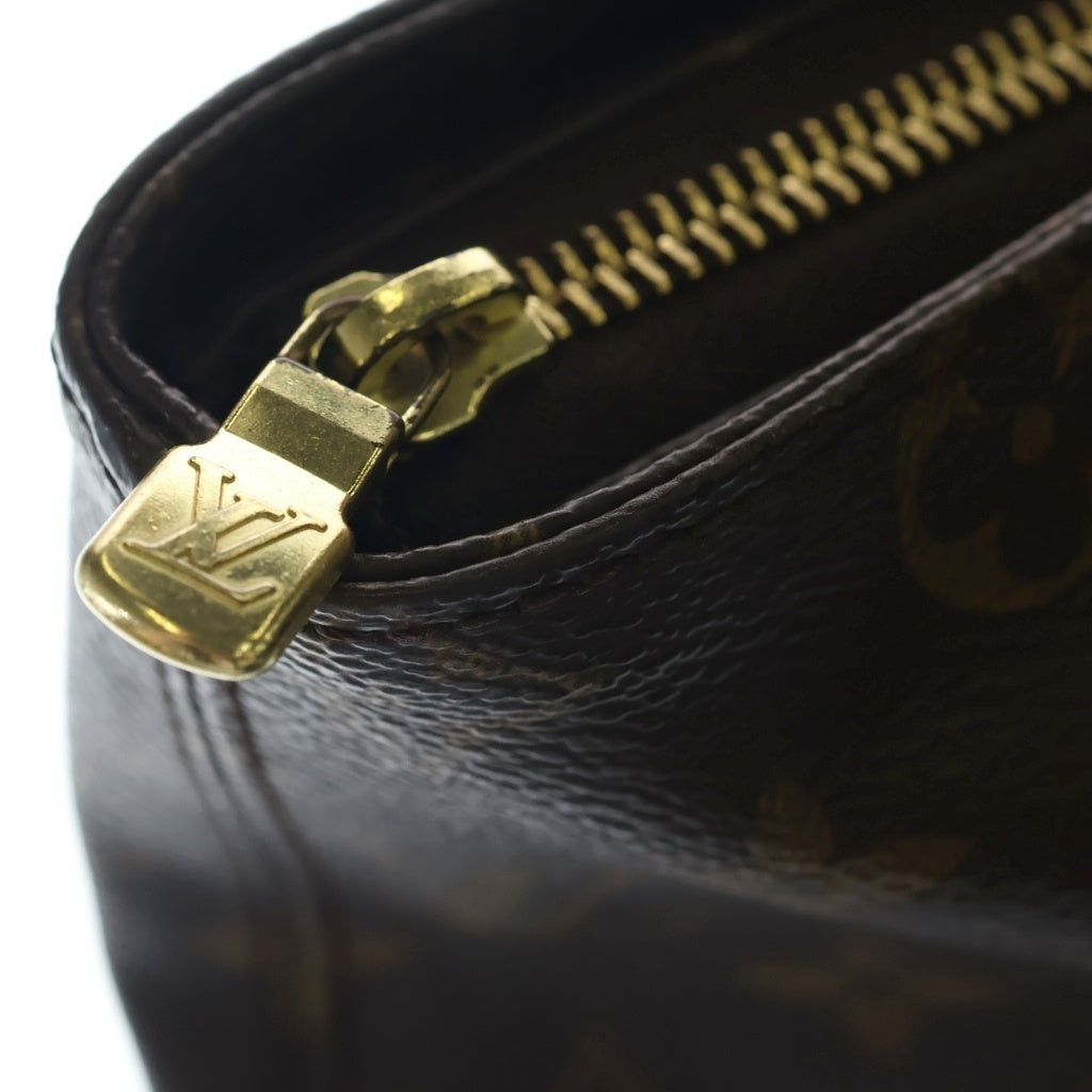 LOUIS VUITTON(ルイヴィトン) モノグラム カバ・メゾ トートバッグ ハンドバッグ ブラウン レザー×PVC M51151 ゴールド金具 レディース