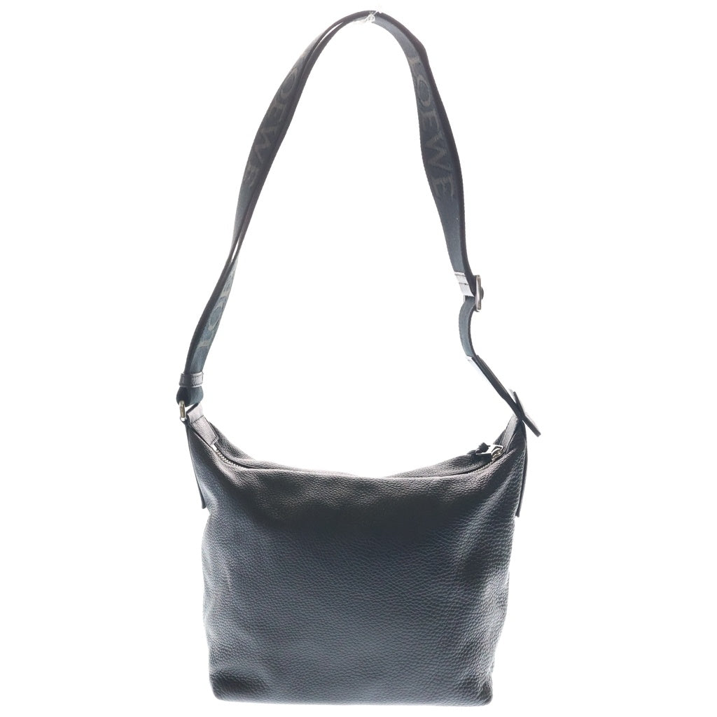 LOEWE(ロエベ) キュービィ クロスボディバッグ ショルダーバッグ ブラック レザー シルバー金具 レディース