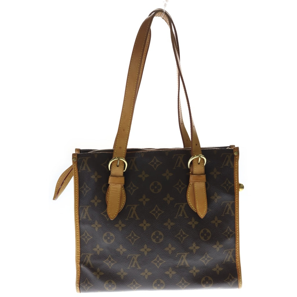 LOUIS VUITTON(ルイヴィトン) モノグラム ポパンクール・オ ハンドバッグ トートバッグ ブラウン レザー×PVC M40007 ゴールド金具 レディース
