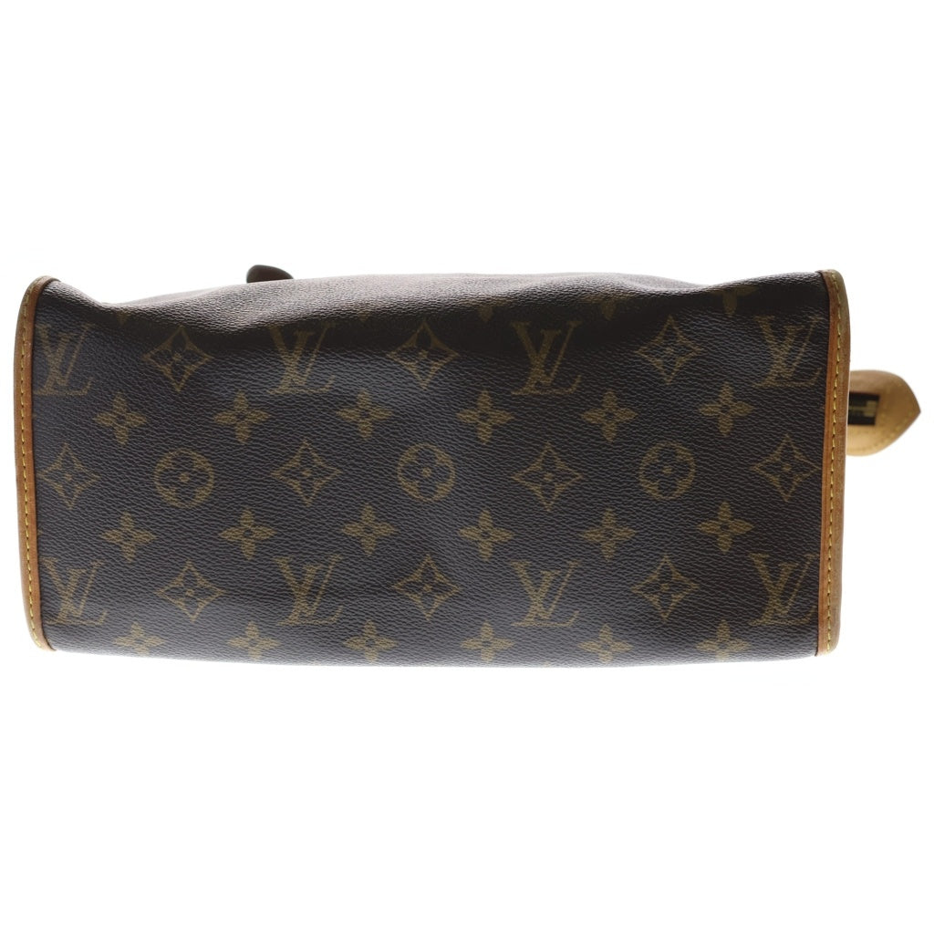 LOUIS VUITTON(ルイヴィトン) モノグラム ポパンクール・オ ハンドバッグ トートバッグ ブラウン レザー×PVC M40007 ゴールド金具 レディース