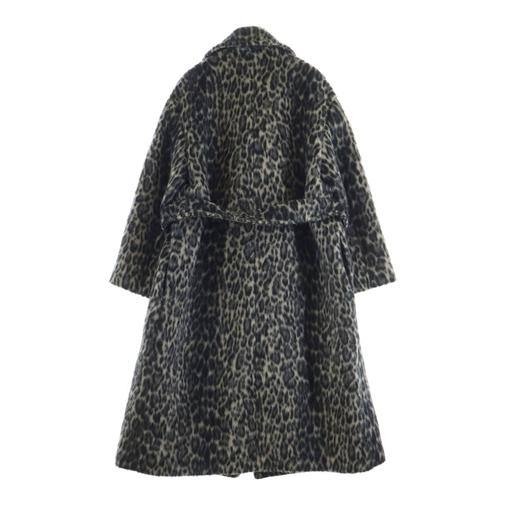 Max Mara(マックスマーラ) レオパードファーロングコート ウール アルパカ ブラック/ホワイト 601602236 レディース