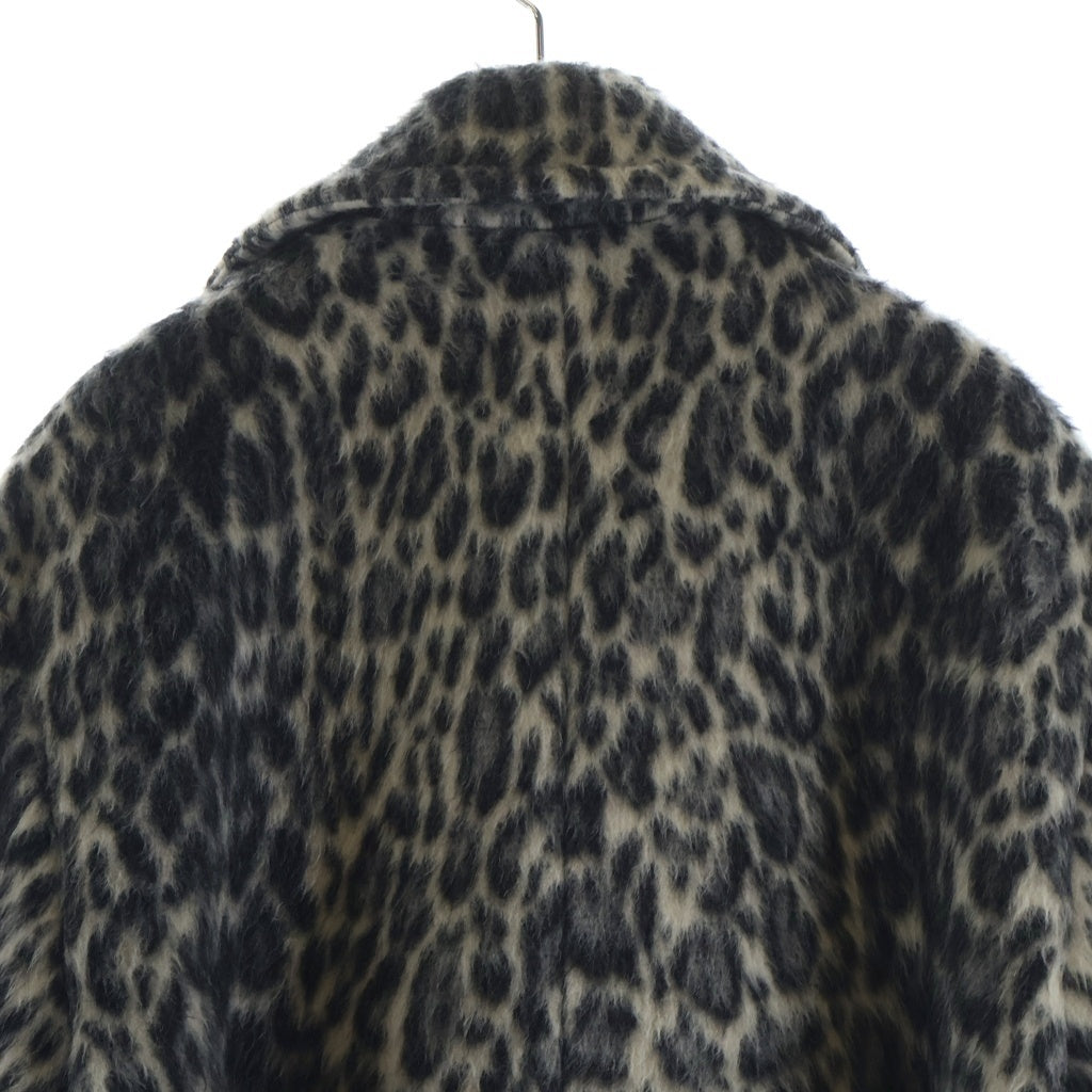 Max Mara(マックスマーラ) レオパードファーロングコート ウール アルパカ ブラック/ホワイト 601602236 レディース