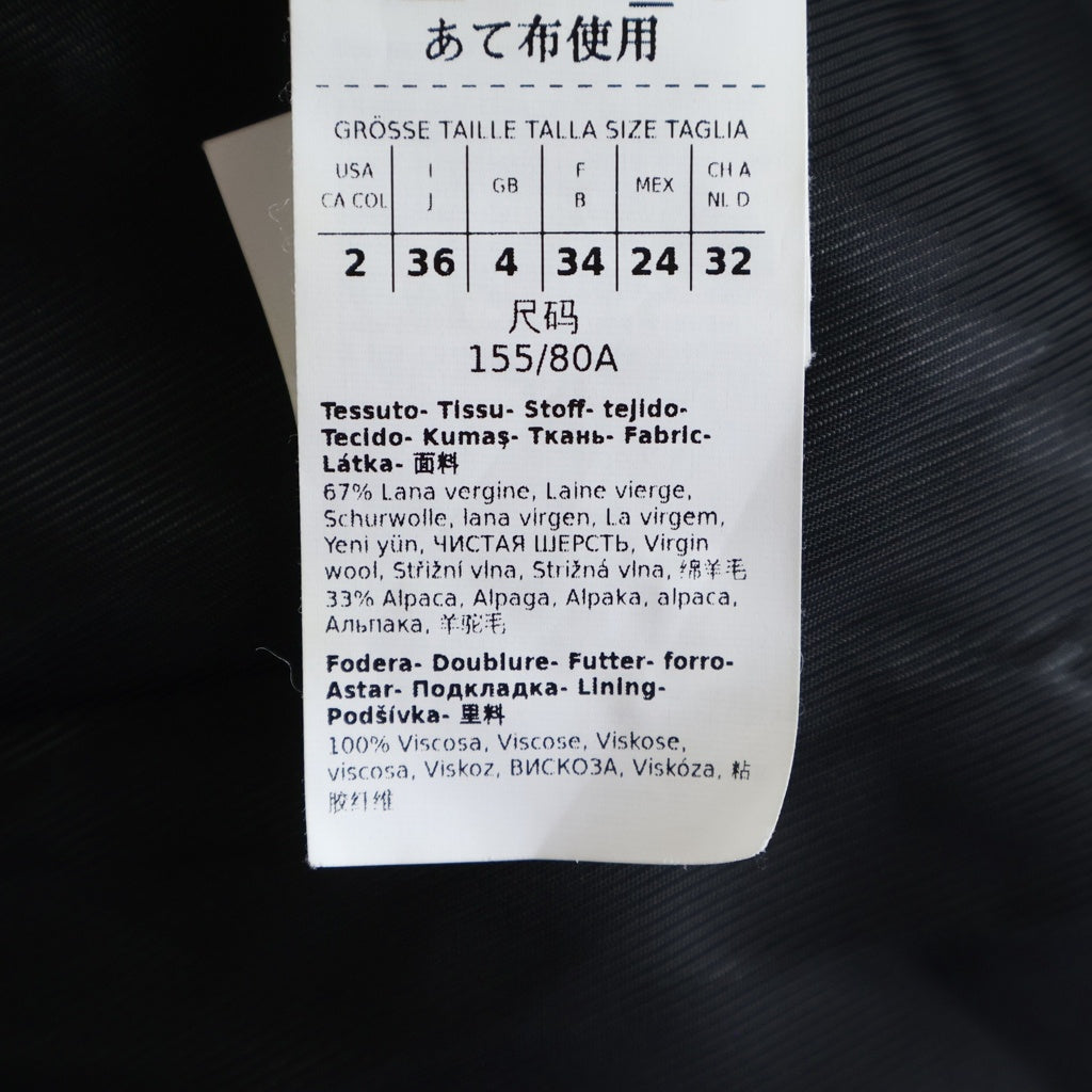 Max Mara(マックスマーラ) レオパードファーロングコート ウール アルパカ ブラック/ホワイト 601602236 レディース