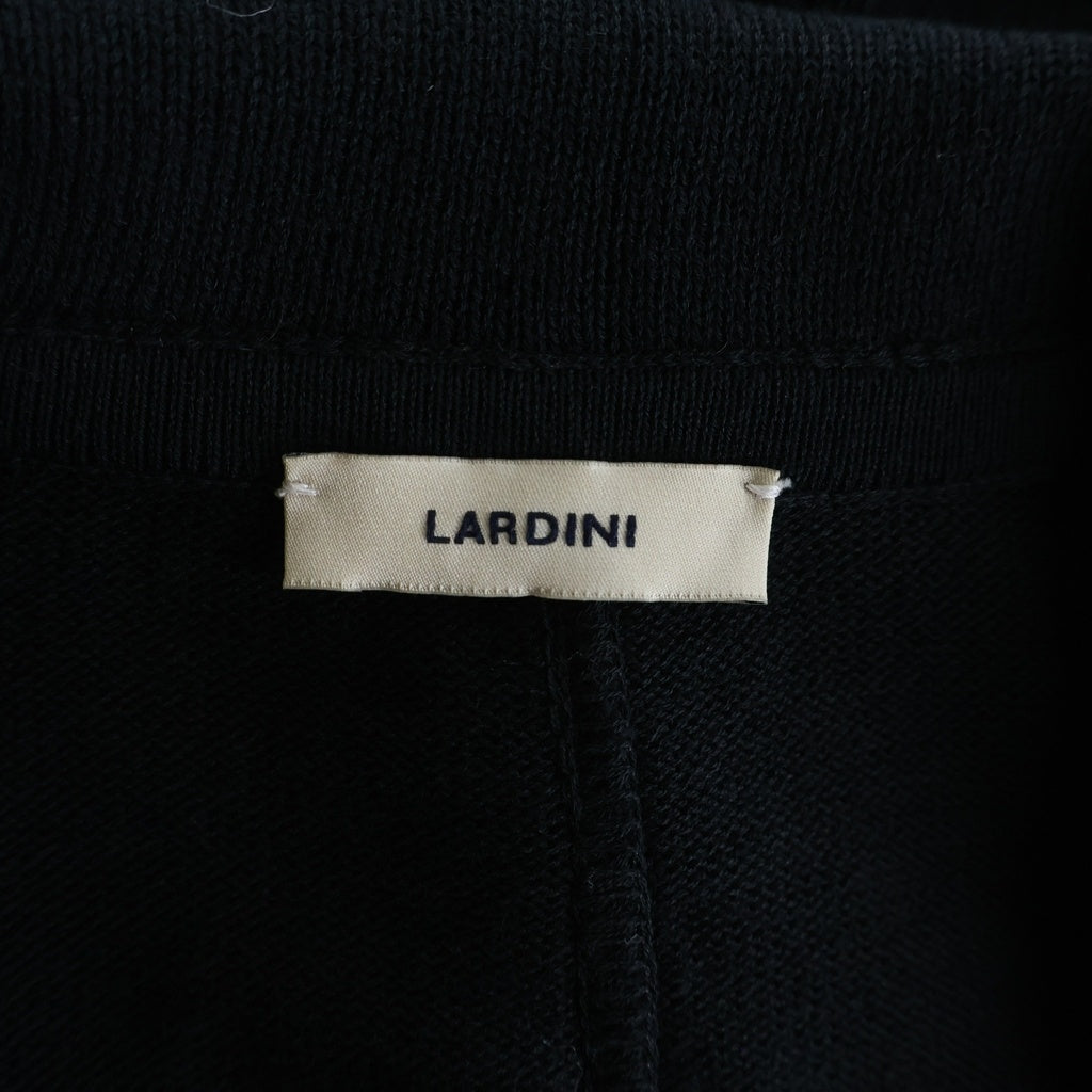 LARDINI(ラルディーニ) 2Bコットンニットテーラードジャケット カーディガン イタリア製 花モチーフボタン ブラック P0JDIANTHA レディース