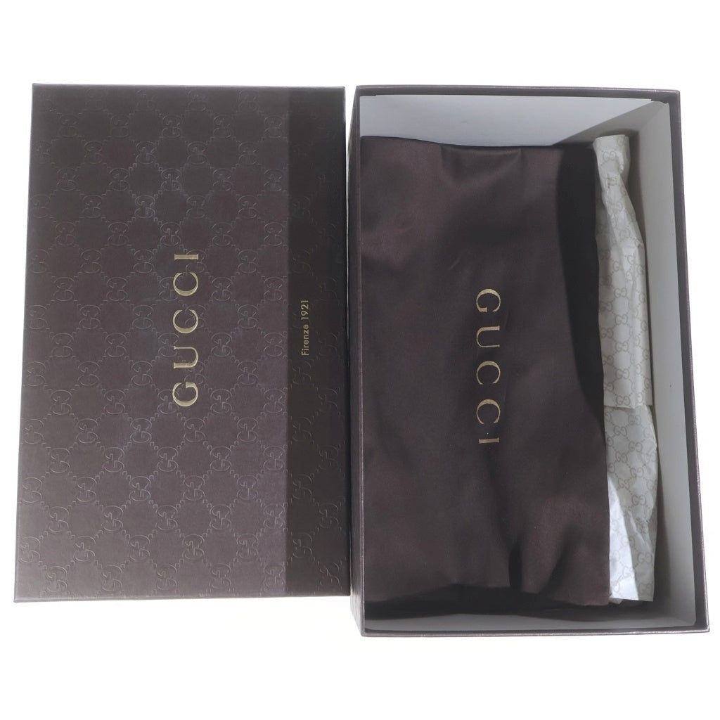 GUCCI(グッチ) インターロッキングG ウェッジソールレザーパンプス シューズ GGロゴ 総柄 ブラウン 297212 レディース