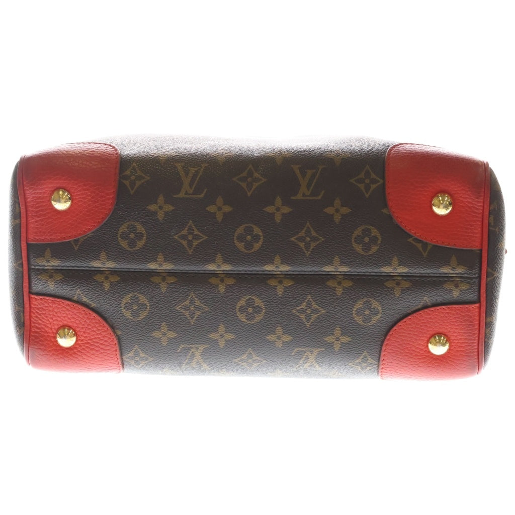 LOUIS VUITTON(ルイヴィトン) モノグラム レティーロPM PVC レザー ハンドバッグ ブラウン/レッド M40546 レディース