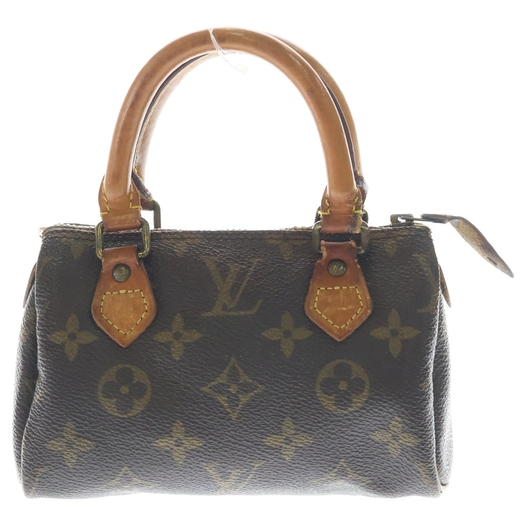 LOUIS VUITTON(ルイヴィトン) モノグラム ミニスピーディ 2WAYバッグ ショルダーバッグ ミニボストンバッグ ハンドバッグ ブラウン レザー×PVC M41534 ゴールド金具 レディース