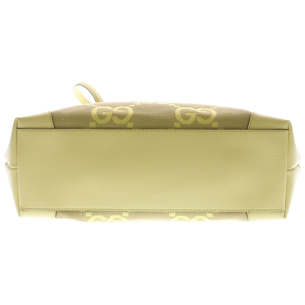 GUCCI(グッチ) ジャンボGG トートバッグ ハンドバッグ イエロー キャンバス×レザー 631685 ゴールド金具 レディース