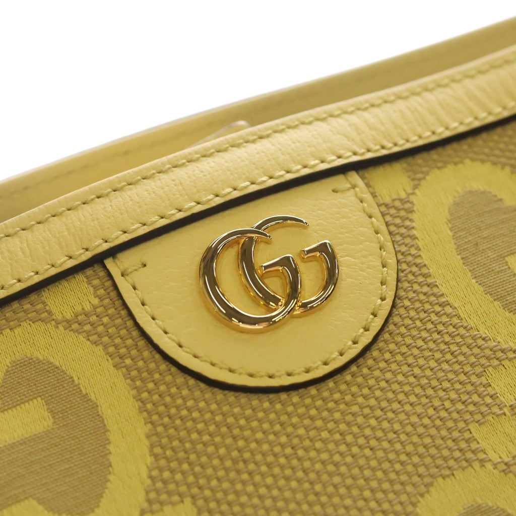 GUCCI(グッチ) ジャンボGG トートバッグ ハンドバッグ イエロー キャンバス×レザー 631685 ゴールド金具 レディース