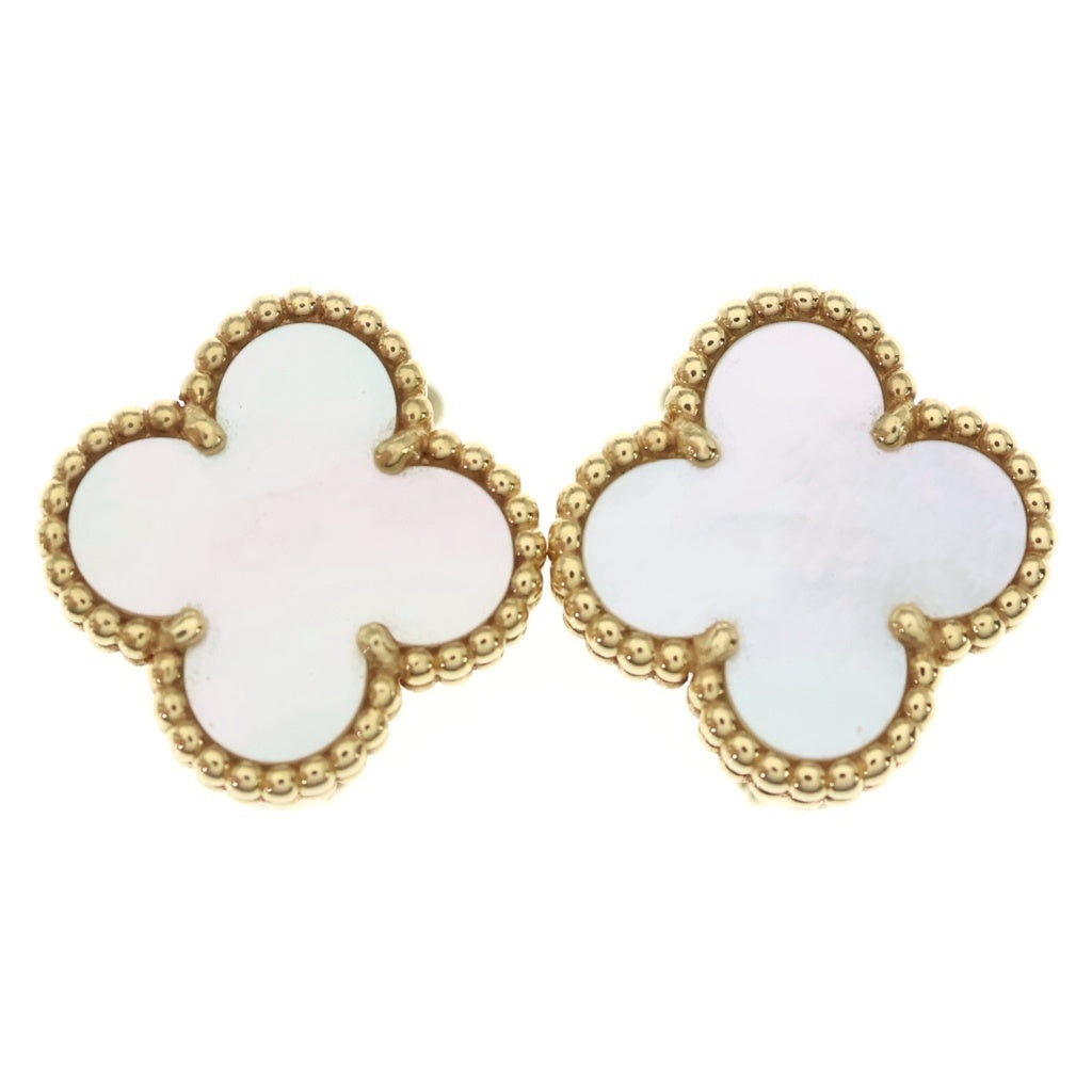 Van Cleef & Arpels(ヴァンクリーフアンドアーペル) ヴィンテージアルハンブラ マザーオブパール Au750 K18YG ピアス イヤリング イエローゴールド VCARA44100 レディース
