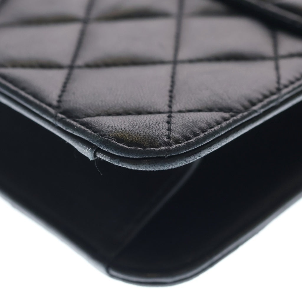 CHANEL(シャネル) マトラッセ25 プッシュロック ラムスキン ゴールド金具 チェーンショルダーバッグ ブラック レディース