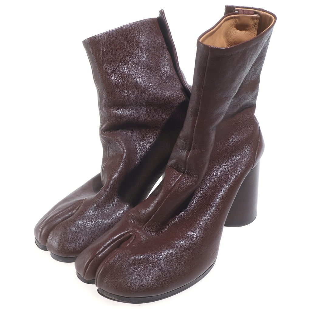 Maison Margiela(メゾンマルジェラ) タビ アンクルブーツ 足袋 ヒール ラムレザー ブラウン S58WU0260P3753 レディース