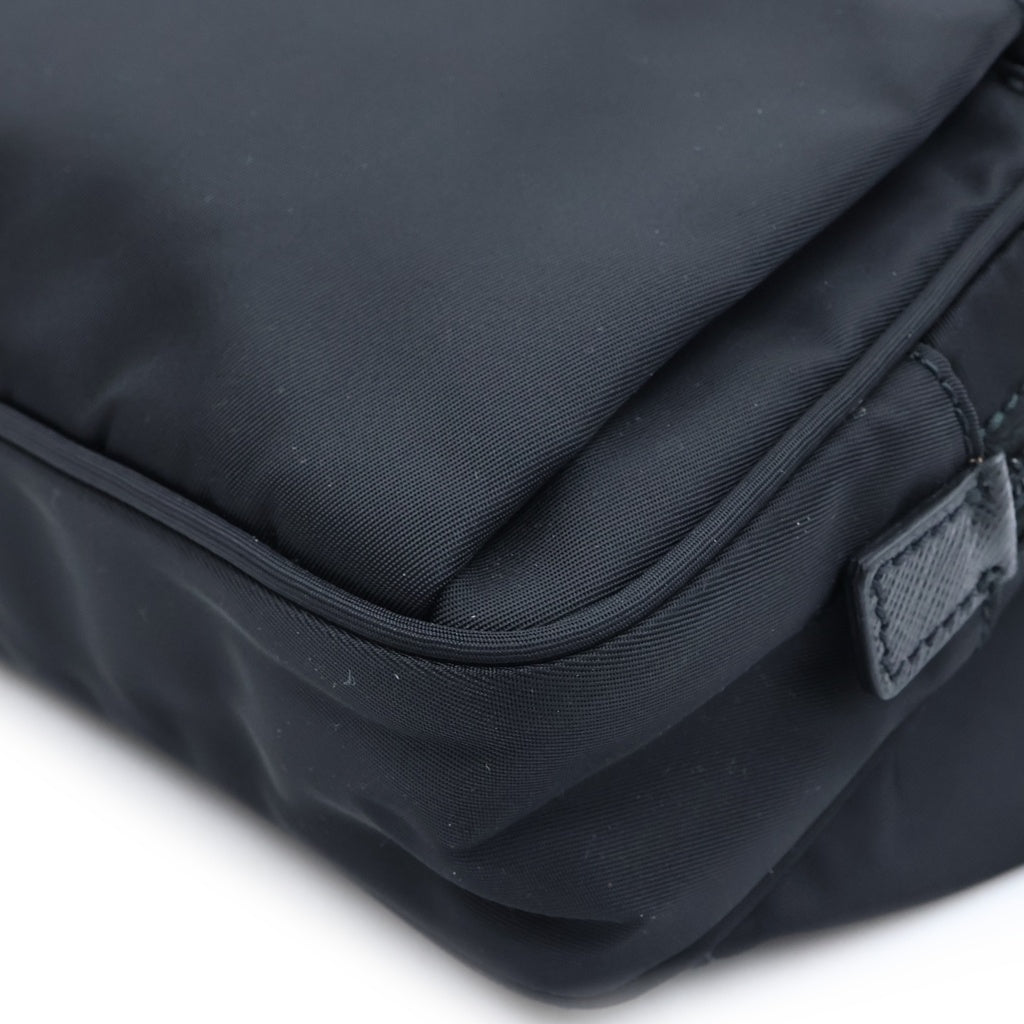 PRADA(プラダ) Re-Nylon トライアングルロゴ リナイロン ウエストバッグ ボディバッグ ナイロン サフィアーノレザー ブラック 2VL977 レディース