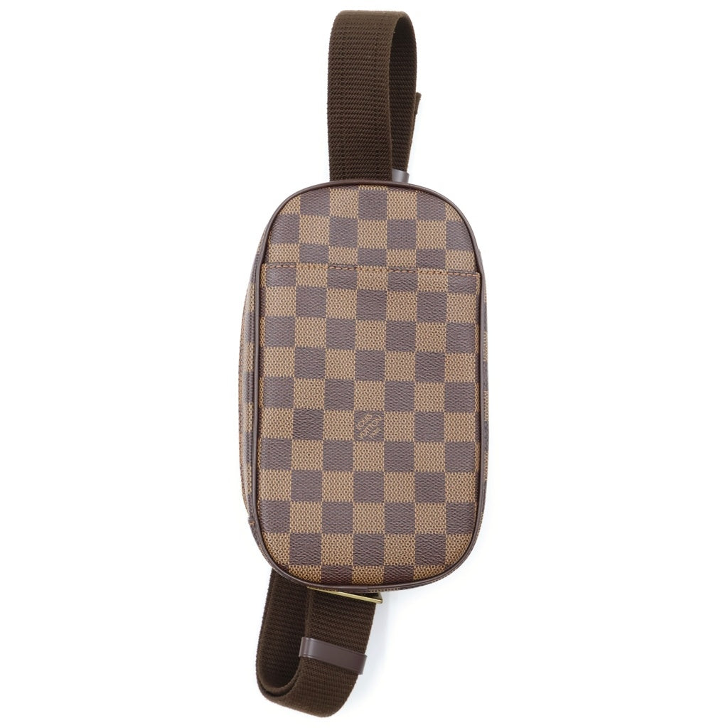 LOUIS VUITTON(ルイヴィトン) ダミエ ポシェットガンジュ PVC レザー ボディ ショルダーバッグ ブラウン N48048