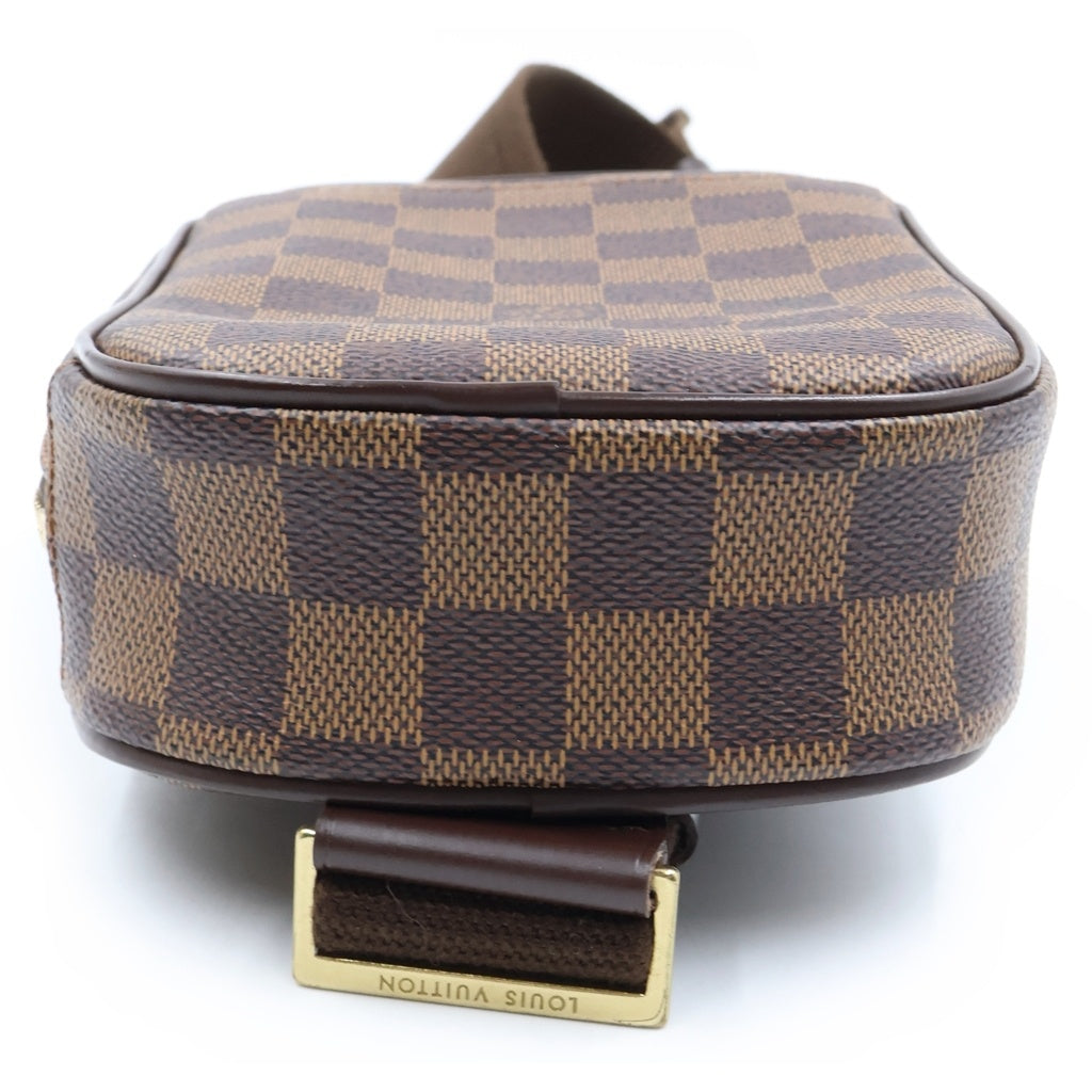 LOUIS VUITTON(ルイヴィトン) ダミエ ポシェットガンジュ PVC レザー ボディ ショルダーバッグ ブラウン N48048