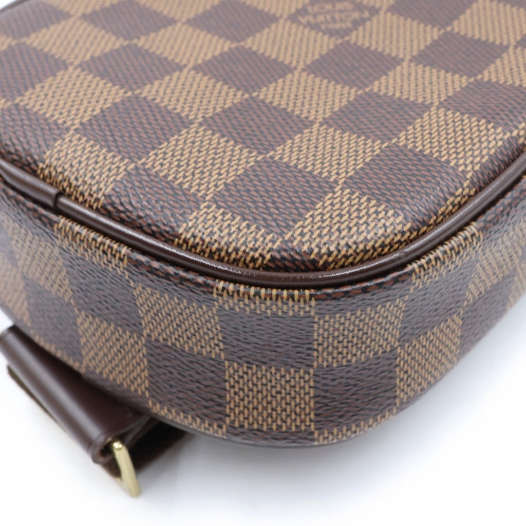 LOUIS VUITTON(ルイヴィトン) ダミエ ポシェットガンジュ PVC レザー ボディ ショルダーバッグ ブラウン N48048