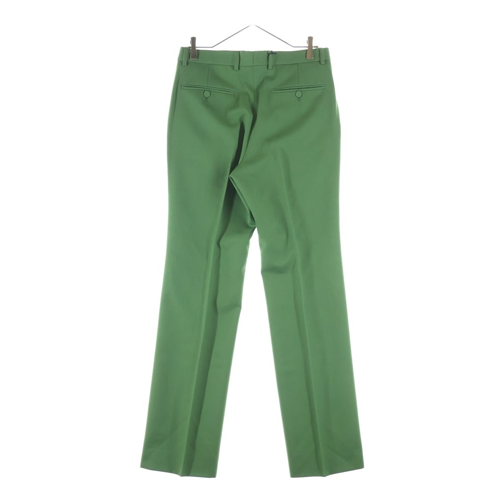 GUCCI(グッチ) 23SS センタープレス ストレートパンツ スラックス トラウザーズ ウール グリーン 672087