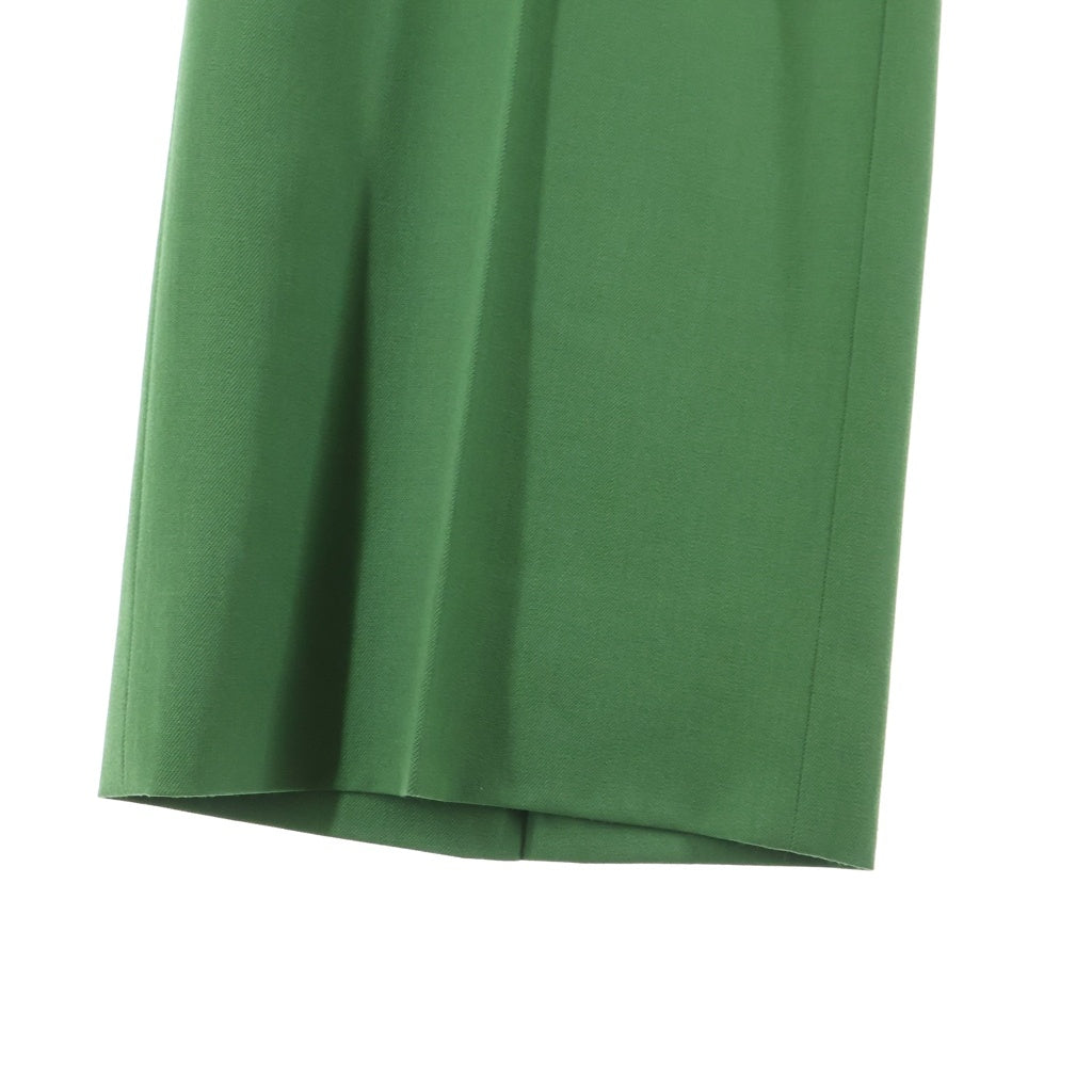 GUCCI(グッチ) 23SS センタープレス ストレートパンツ スラックス トラウザーズ ウール グリーン 672087