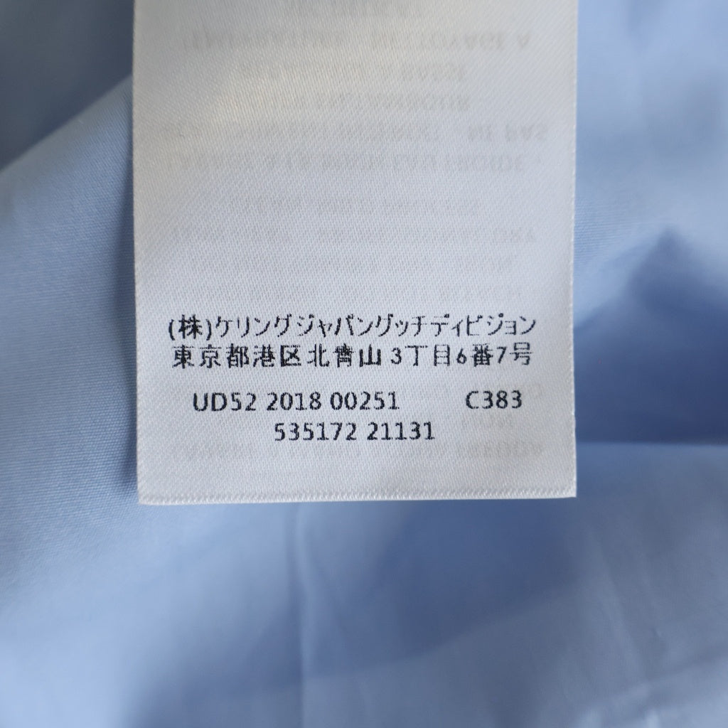 GUCCI(グッチ) COTTON POPLIN SHIRT コットン ポプリン レギュラーカラー長袖シャツ カフスボタン ブルー 535172 21131