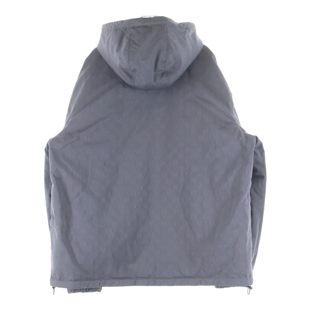 GUCCI(グッチ) 24AW GG Nylon Reversible Jacket ナイロン リバーシブルジャケット フード グレー/パープル 795697