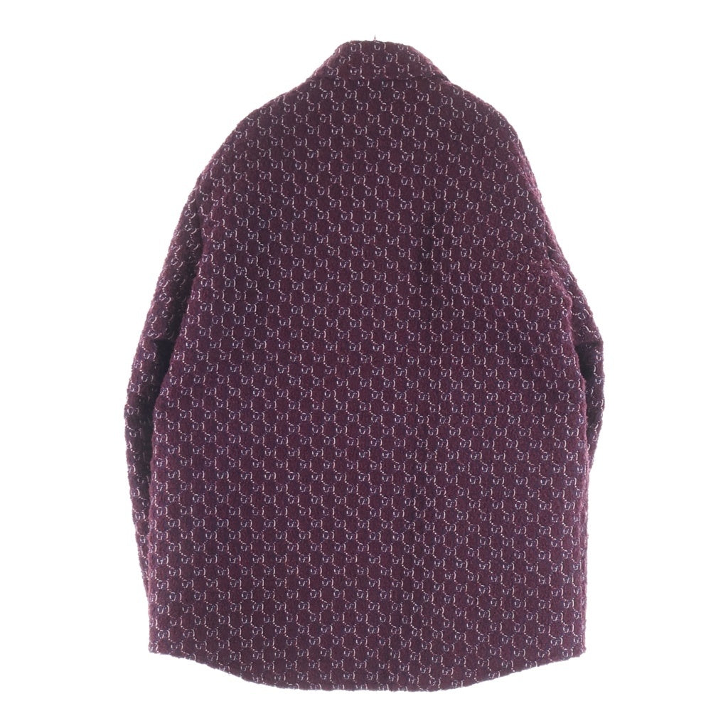 GUCCI(グッチ) 24AW Burgundy Boucle Padded Shirt バーガンディブークレ パデットシャツ ジャケット Gジャカード ウール 787904
