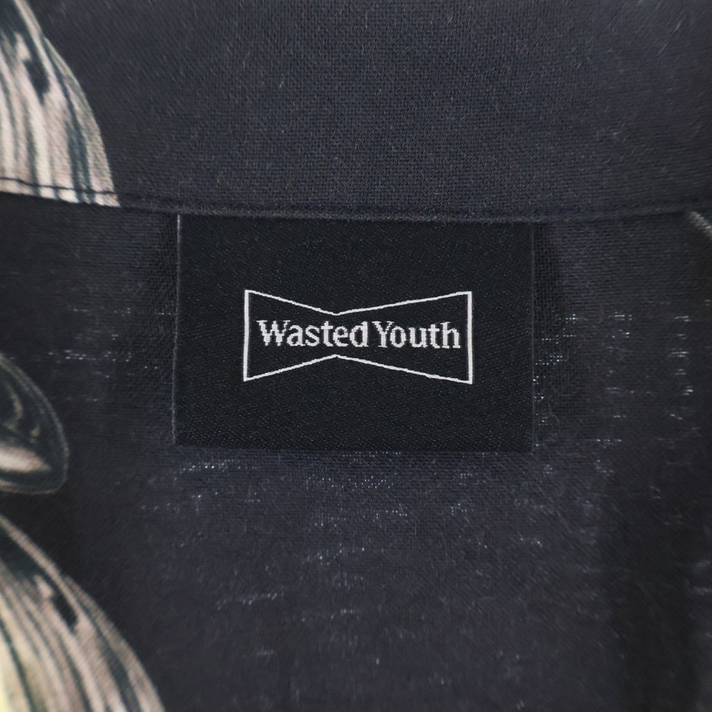 WASTED YOUTH(ウェイステッドユース) Wasted Youth(ウエステッドユース) ×tokion RAYON ALOHA SHIRT トキヨン 半袖レーヨンアロハシャツ ブラック PCG-11010-C